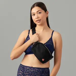 Belt Bag - Adjustable Strap Crossbody Purse with Pink Mesh Lining & Zippered Storage - 7" Wide x 5" High x 1.5" Deep