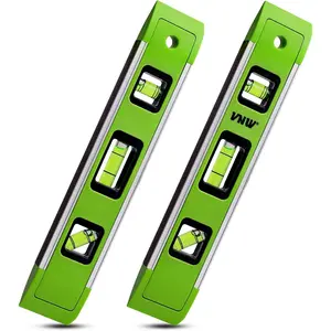 9 Inch Torpedo Level,  Bubble Level with 45?/90?/180? Bubble Vials, Shock Resistant Leveler Tool for Measuring (2)