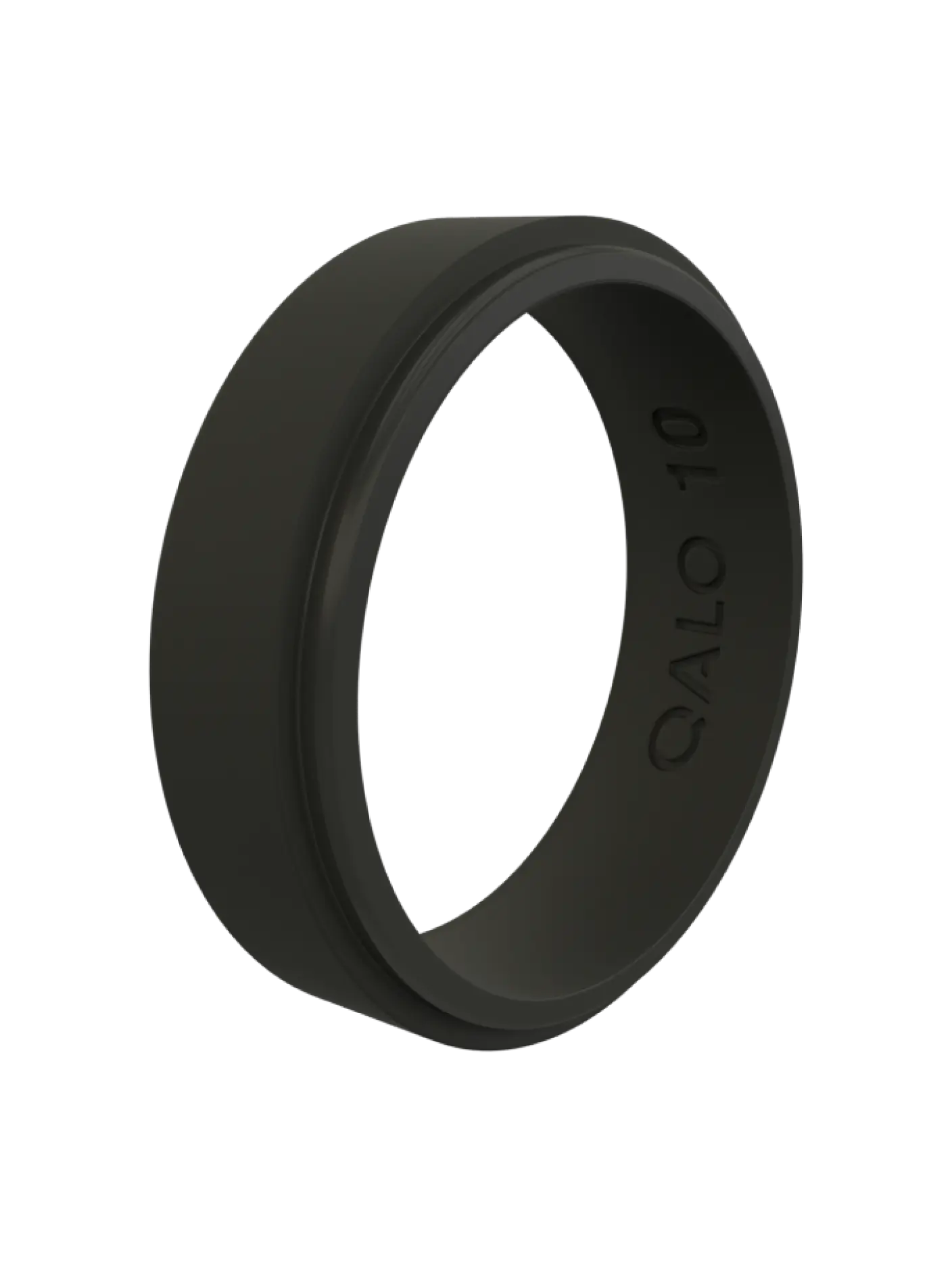 Men's Classic Silicone Ring with Polished Step Edge, Narrow Width Band in a Traditional Style for Everyday Wear, Silicone Band, Polished Edge, Male, Those That Love Traditional Ring, Traditional Look