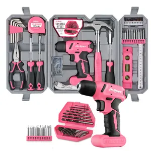 57PCS Pink Multifunctional Household Tool Set Combination, Screwdriver Set, Suitable for Daily Maintenance at Home, School, and Farm,Christmas Gift