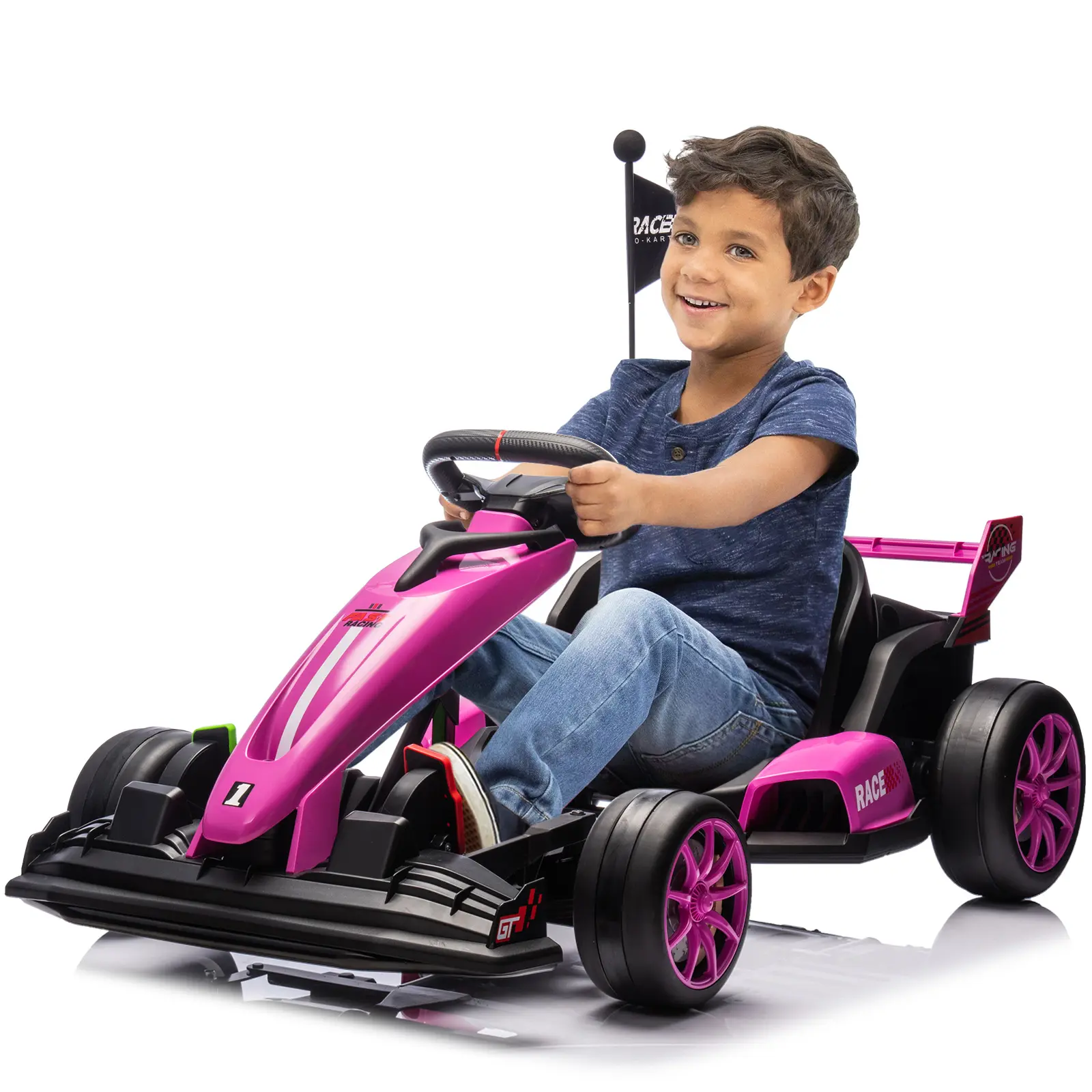 Electric Go Kart - High Speed Drift Kart, 24V Battery Powered, 200W Dual Motor, Infinitely Variable Speed, Forward and Reverse Function, Drifting Capability.