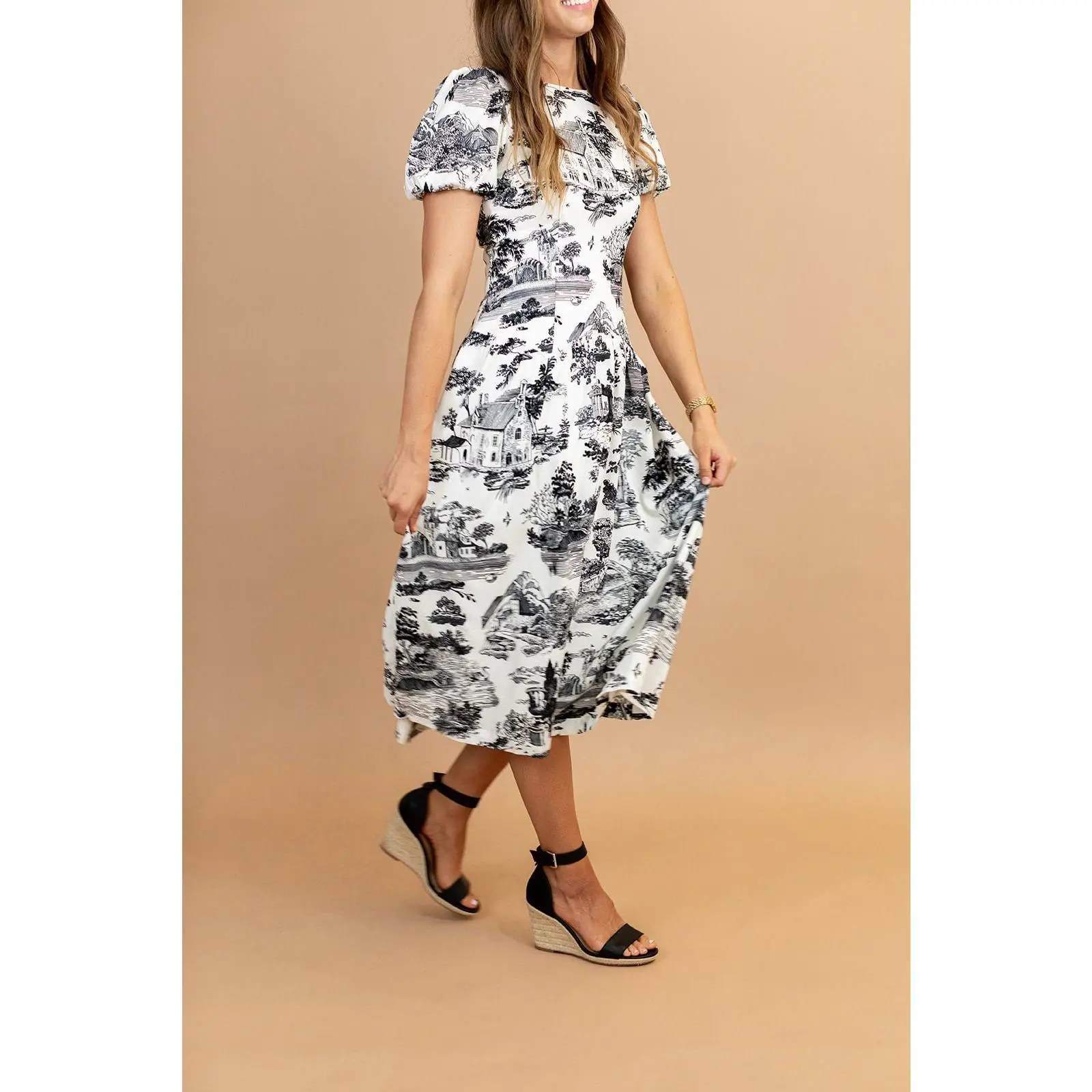 Sofia Toile Midi Dress