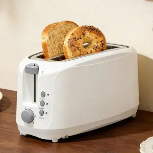 4 Slice Toaster, Extra Wide Slots Bread Toaster with 6 Shade Settings, Bagel/Cancel/Defrost/Reheat Functions, Removable Crumb Tray, Auto Shut-Off, Ivory White