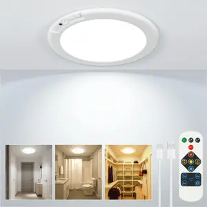 Rechargeable Ceiling Light , 3 Color Modes, Motion Sensor with Remote, Wireless Battery-Operated Magnetic LED Lights for Shower, Closet, Pantry, Shed, Hallway, Porch, Garage fathersdaygift