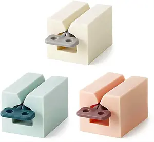 3 PCS Toothpaste Squeezer, Rolling Tube Toothpaste Squeezer with Frosted Handles Toothpaste Holder Stand Bathroom Organizer,Saves Toothpaste and Creams (Pink + White + Light Blue)