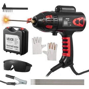 VEVOR Portable Handheld Welding Machine,  , 20 - 130A Portable ARC Welder with Stepless Current Adjustment & IGBT Inverter, 115V Handheld Stick Welder Digital Display Fit for 1/16"-1/8" Welding Rods