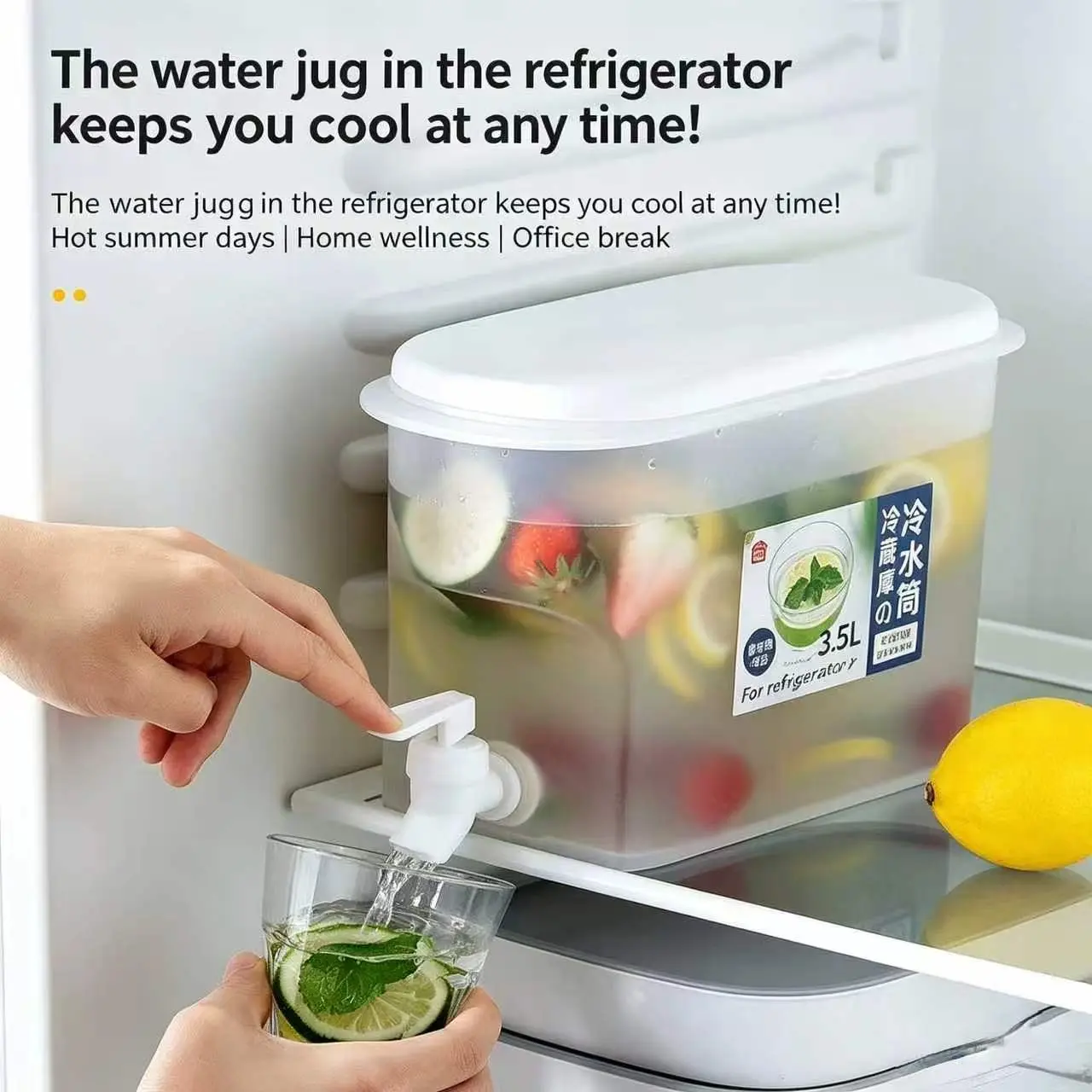 Multi-Functional Plastic Drink Dispenser with Faucet, Large Capacity for Family Hydration, Easy Storage for Ice Drinks and Soda Water, Water Jugs, Water Pitcher