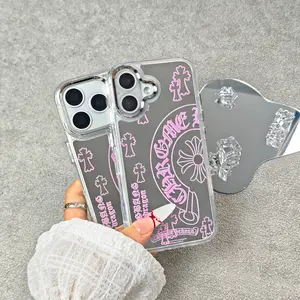 Premium mirrored phone case, compatible with iPhone 17/16/15/14/13 ProMax/Pro/Plus/Ari, acrylic silver cosmetic mirror, scratch-resistant and durable. iPhone 16 Plus case/iPhone 15 Plus case