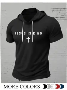Men's Hooded Short Sleeve Top, Multiple Colors Available, Street Style Casual Wear, Show Your Ambitious Attitude, Fitted Long Clothing