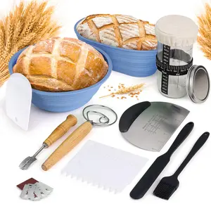 Silicone Sourdough Starter Kit with dishwasher safe, food-grade silicone bakeware and utensils for Baking and Cooking