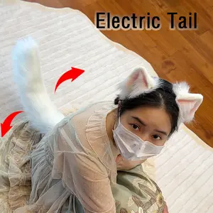 Electric Tail Motorized Tail for Cosplay&Paty fluffy and soft social anxiety accessories Electric Pet cat Tail