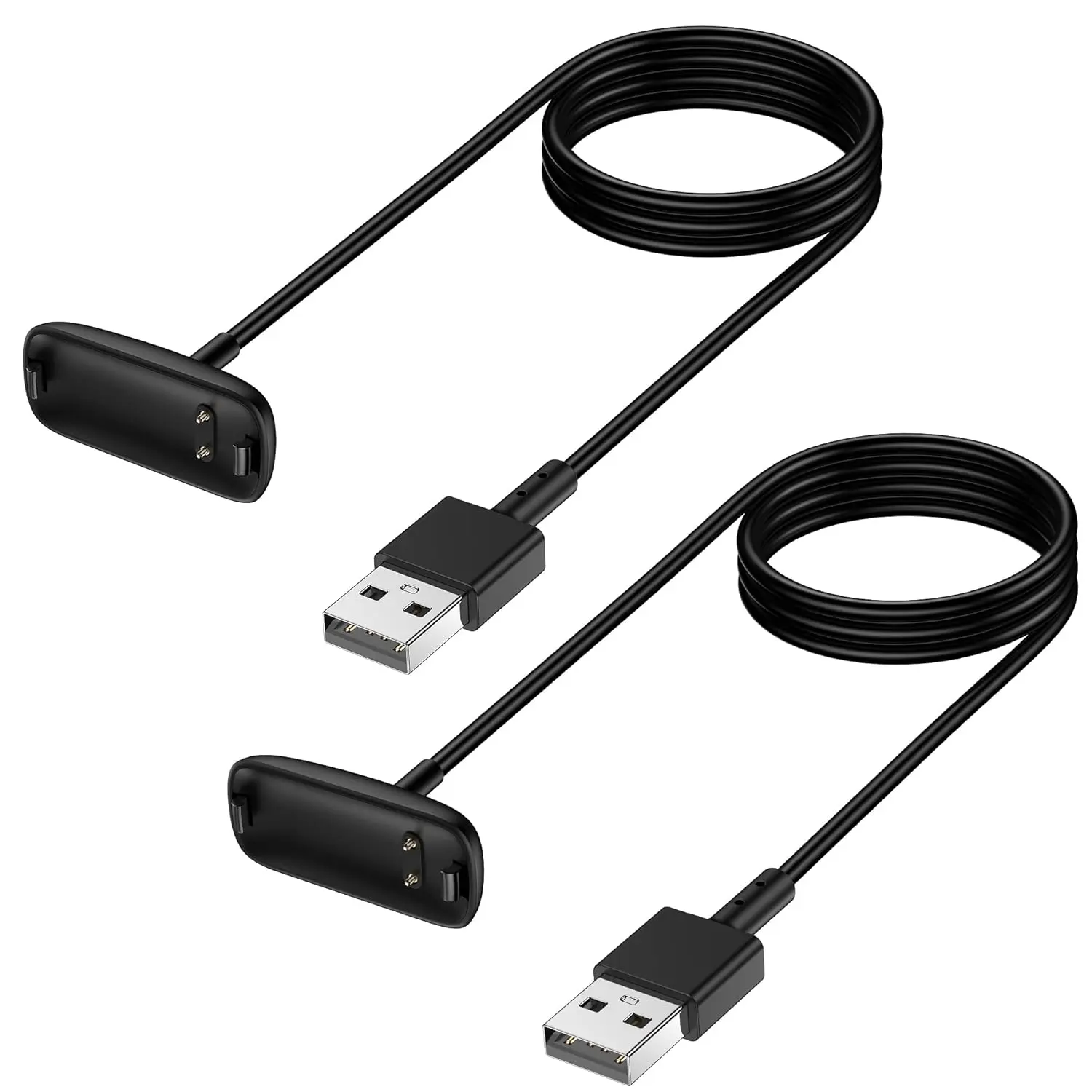 Mixblu Tested USB Charger Adapter Cables for Fitbit Inspire 3 - 2-Pack 3.3 ft Type A Cord, 5V/1A Input, Smartwatch Accessories, Electronic Gadgets (Includes Charging Cable)