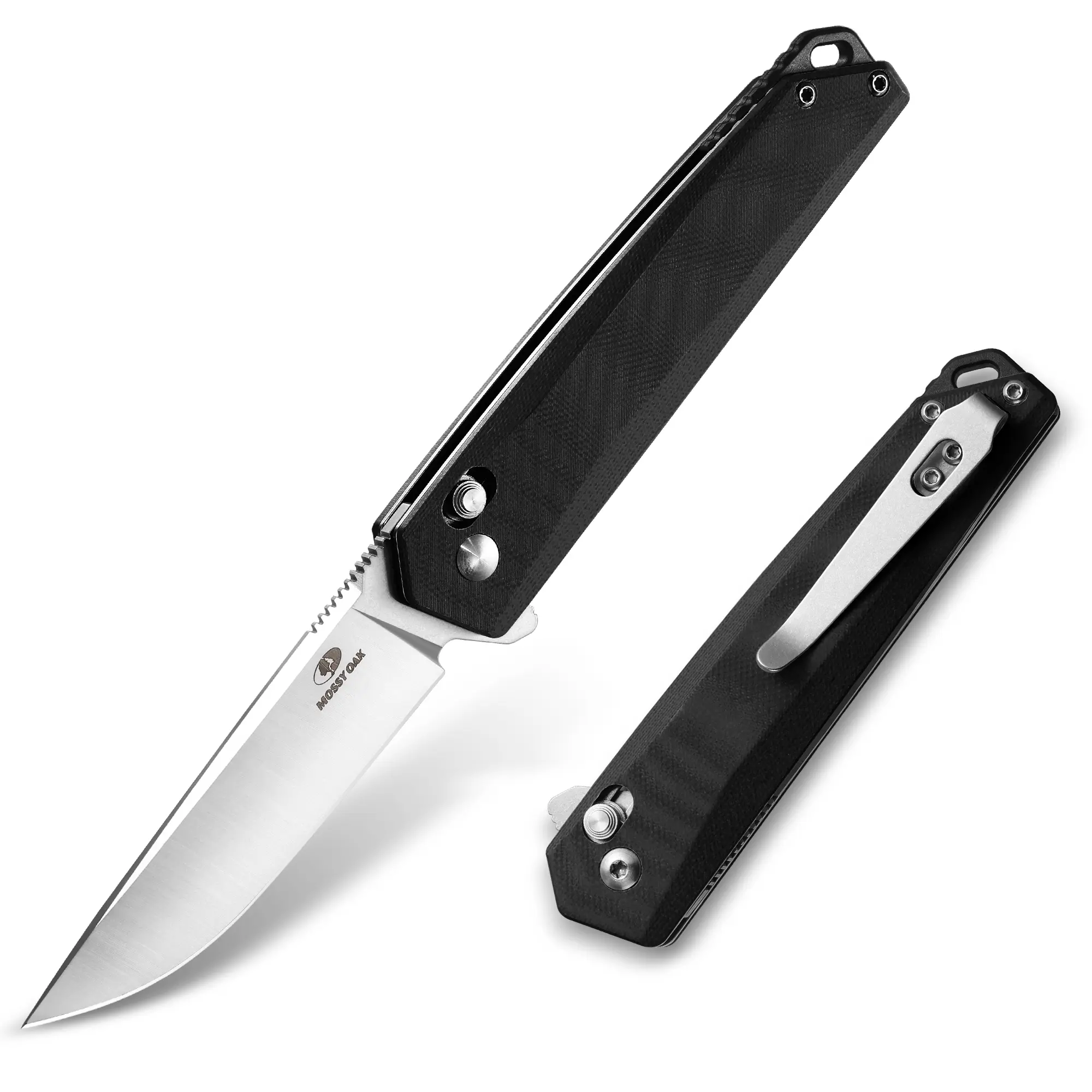 #summersale MOSSY OAK Folding Pocket Knife, 3.5-Inch D2 Steel Drop Point Blade, G10 Handle, Small EDC Knife with Belt Clip for Camping, Hiking