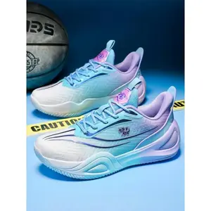 Trendy Gradient Athletic Basketball Shoes, Breathable Upper, Good Cushioning Support, Ideal for Court Play & Daily Training