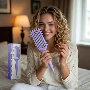 Define Curl Wide Tooth Brush for Curly Hair, Anti-Frizz Detangling Brush for Wet & Dry Hair, Curl Separator Tool, Define Curl Brush, Detangling Brush For Curly Hair