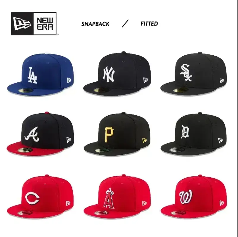 New Era MLB Snapback Hats - Collectible Sports Headwear for LA Dodgers, New York Yankees, Chicago White Sox Fitted Cool Hats