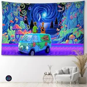 Dream World Pattern Polyester Rug, Boho Style Rug, Perfect for Living Room Bedroom Office, Free Installation Kit Included, 1pc Decorative Mat