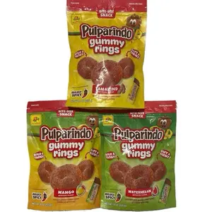 Pulparindo Gummy Rings Tamarind, Mango Or Watermelon with Chili Candy 9oz Mildly Spicy gum fruit pack Mexican Sour snack outdoorfun