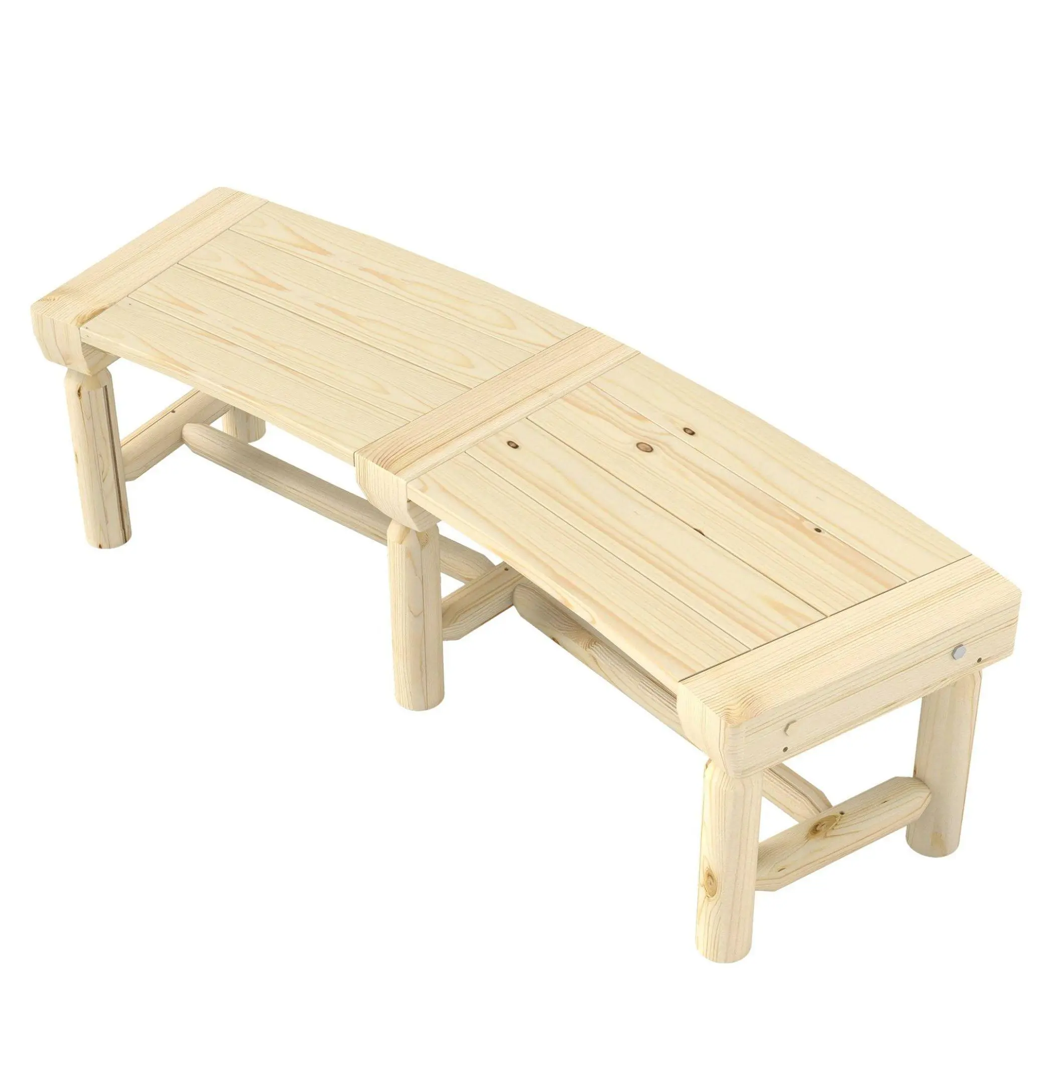 Natural Fir Wood Round Tree Bench - 58.25 in Seating Outdoor Bench for Yard, Patio