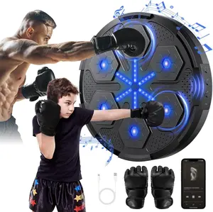 2026 New Version Music Punching Bag Machine, Bluetooth Music Punching Game, 5.0 Smart Bluetooth Boxing Trainer with Boxing Gloves, Suitable for Adults and Children, Wall-Mounted Home Fitness Equipment, Applicable for Home, Office, Gym Workout, Boxing Trai