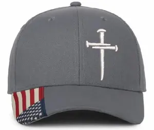 Christian Hats for Men Women CHARCOAL FIRST Jesus 3 Nail Cross Hat Premium Adjustable hat with Free 4" Decal Machine Washable Unisex Hat (Copy)