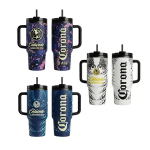 Mexico Style Soccer Fan Tumbler 40oz With Handle & Straw, Insulated Travel Mug Large Capacity Cup For Game Day Gift, Mug Gift For Sports Fans