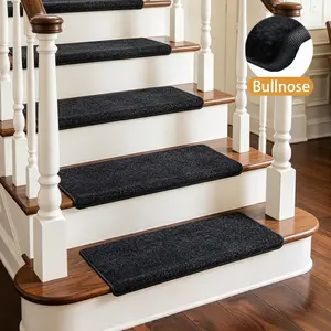 9.5" x 30"Stair Treads, Super, Bullnose  for Safety, Kid & Pet Friendly, -Static, Non-Skid Step Pads for Wooden/Floor  Striped  Decor  Washable Area Rug with Non-Slip Backing,Reusable