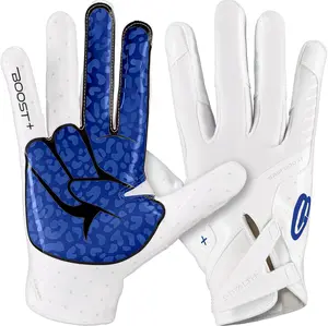 Grip Boost Peace Stealth 6 Boost Plus Youth Football Gloves - White/Royal Blue