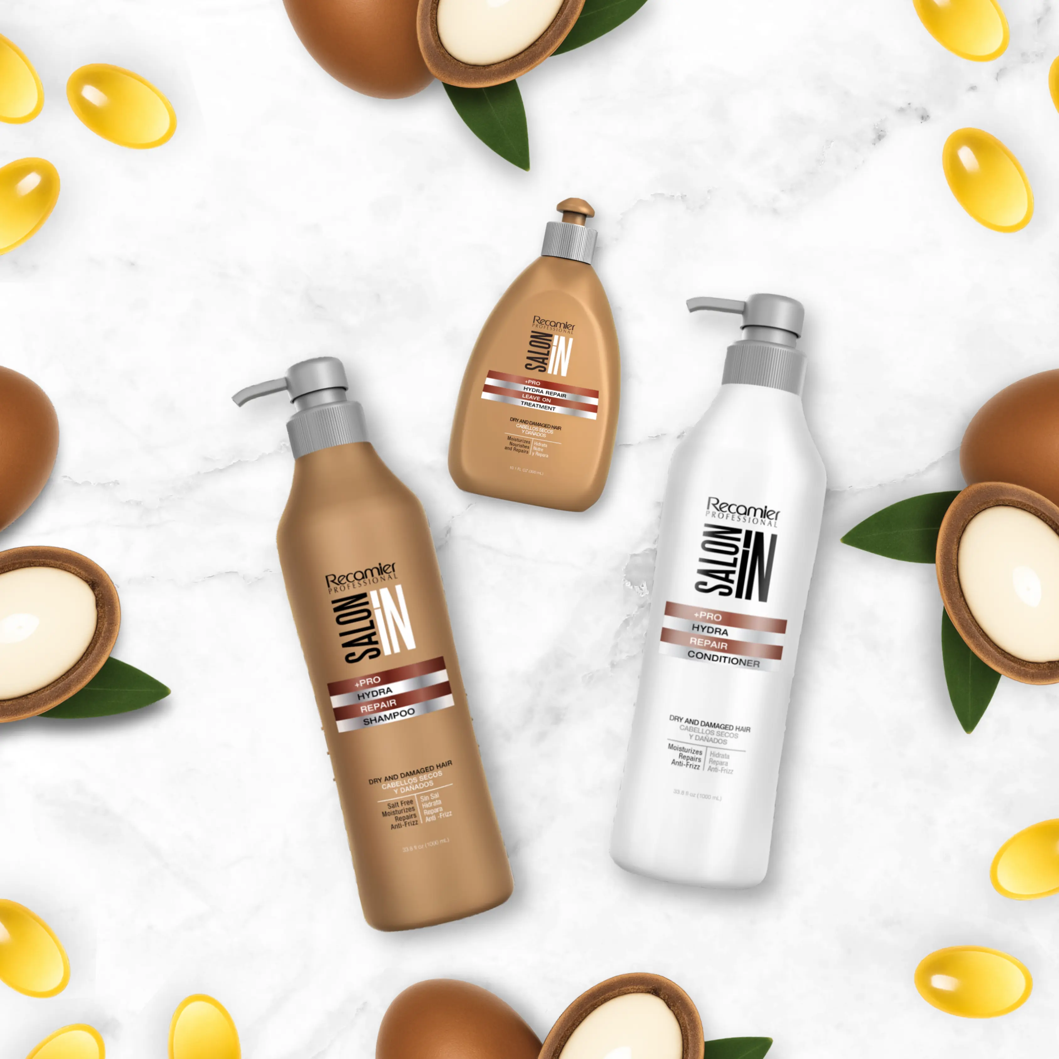 Hydra Repair 3-Piece Set: Shampoo + Conditioner 33.8 fl oz + Leave-On Treatment 10.1 fl oz