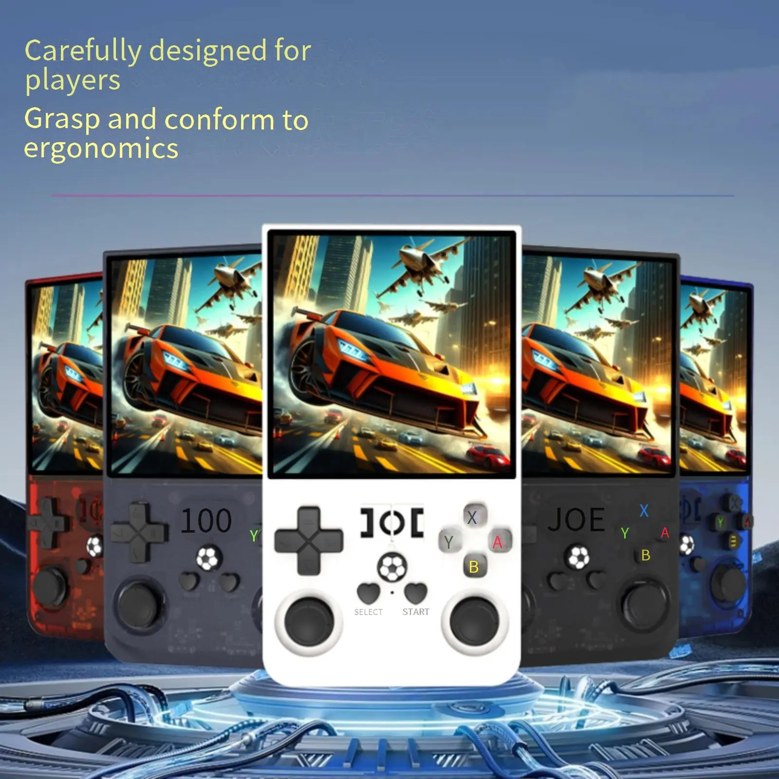 R36 max Handheld Game Console, Creative Games, USBRechargeable,14+Age Group, Non-Wireless, PolymerBattery, Portable Gaming Device-Black/White/Purple