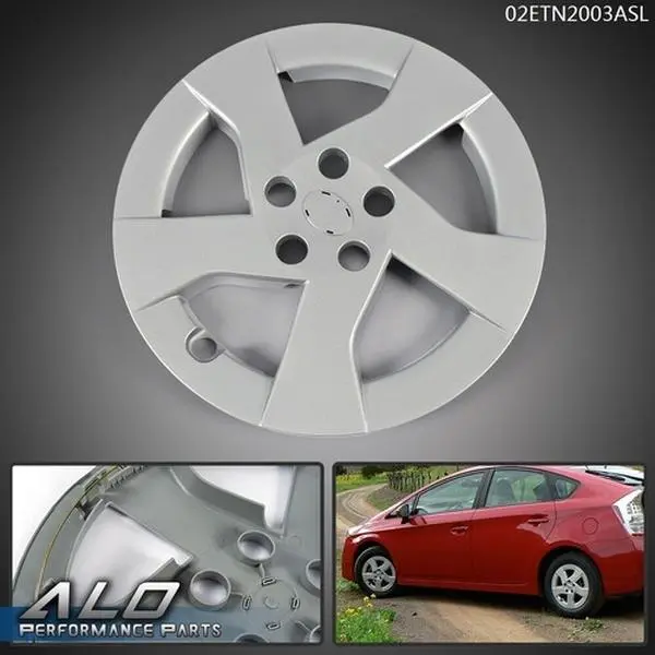 15" Hub Cap Wheel Cover Silver Hubcap Fit For 2010 2011 Toyota Prius Replacement
