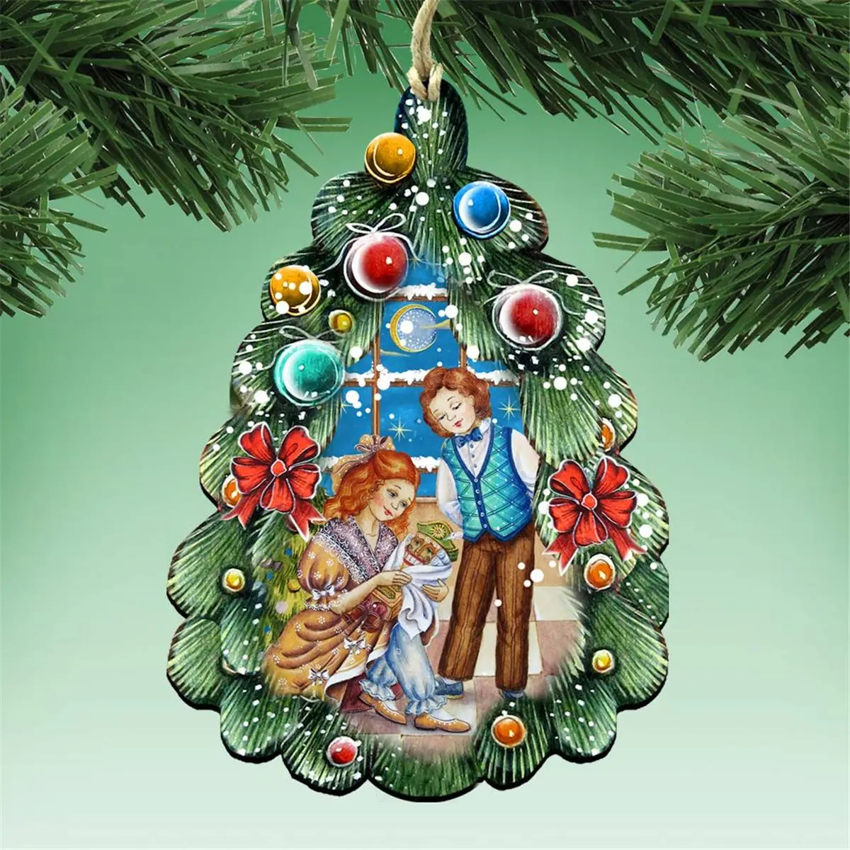 G.DeBrekht 8119184 Handcrafted Nutcracker Christmas Tree Ornament Set of 2, Festive Home Decor, Gift Item