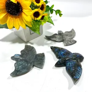 2 Counts Labradorite Eagle Crystal Carving Healing Crystal Gem Reiki Healing Ornaments Room Decor Home Decorations Crystals From IG Crystal
