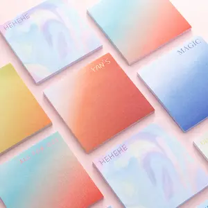 50 Sheets Random Colorful Gradient Memo Notes | Random Color Sticky Pads for Daily Planning & Organization