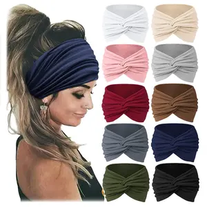 10pcs Loose Soft Women's Headbands Hair Bands, Bohemian Fashion Headbands, Elastic Yoga Headbands, Hair Accessories, Headband Knot Elastic Non-slip Large Headbands for Yoga, Running and Big Sports - Best Gift for Easter