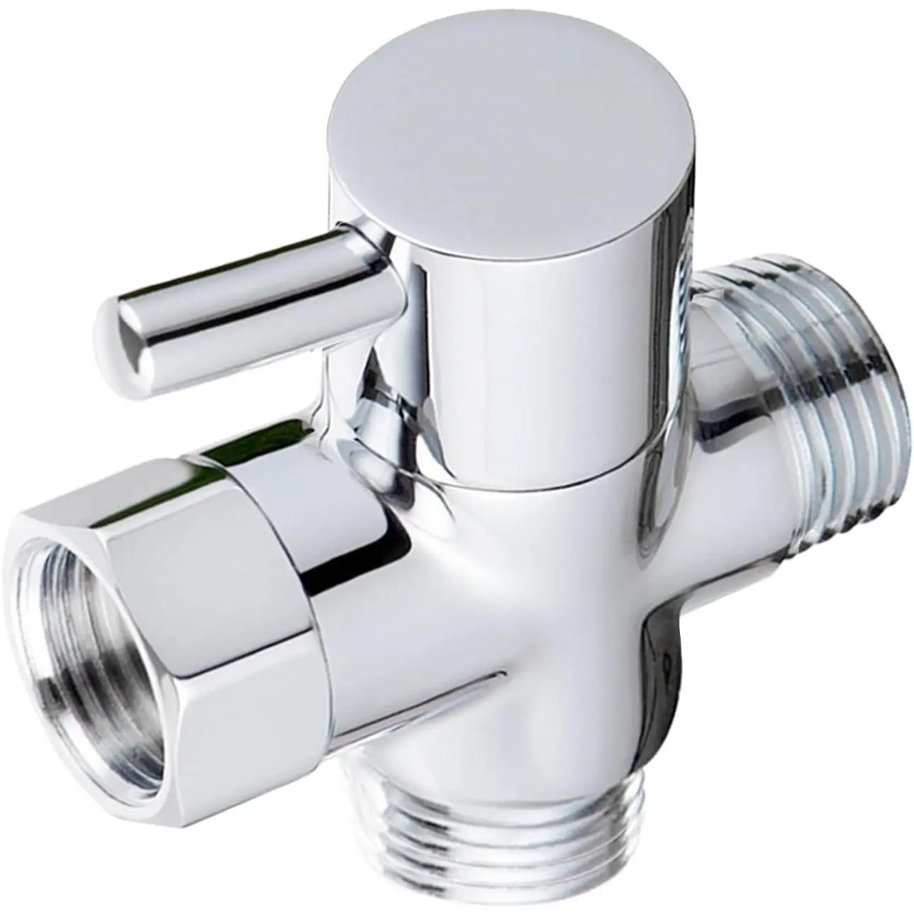 Solid Brass 3-way G1/2 Shower Diverter Chrome Solid Brass 3-way G1/2 Shower Diverter Chrome