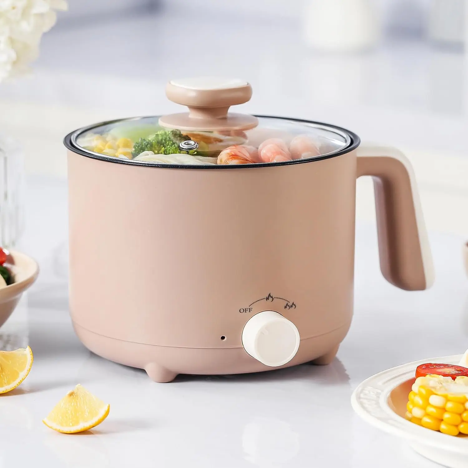1.5L Electric Hot Pot - Portable Non-Stick Cooker with Boil Dry Protection for Noodles, Soup, Oatmeal - Ideal for Dorm, Office