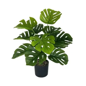 1 Large Monstera Deliciosa Plant, Potted Indoor Plants, Made of Realistic Plastic Material, Requiring No Watering or Trimming to Maintain Long-lasting Fresh Greenery. Suitable for Both Indoor and Outdoor Settings: Home Decor