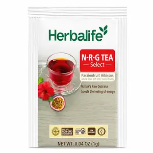 Herbalife NRG Tea Select Passion Fruit Hibiscus Drinks - 30 Single-Serve Packs, Low-Calorie Instant Caffeinated Beverage with Green Tea Extract for Adult Daily Energy Support