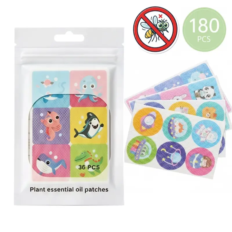 180 Mosquito Repellent Sticker Patches for Kids & Adults, Plant-Based with Citronella, Lemongrass & Eucalyptus Oil, Up to 24 Hour Protection