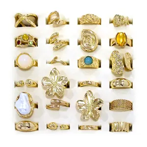 24Pcs Retro Turquoise Crystal Stacking Rings for Women, Bohemian Style Stackable Knuckle Joint Rings, Elegant Daily Finger Jewelry