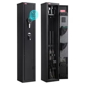 Gun Safe, Heavy-Duty Cold-Rolled Steel Fireproof Rifle Cabinet With Digital Keypad And Key Access, Large Long-Gun Cabinet With Magazine, LED Lighting, And Adjustable Racks For Rifles, Pistols, And Shotguns, Secure Firearm Storage