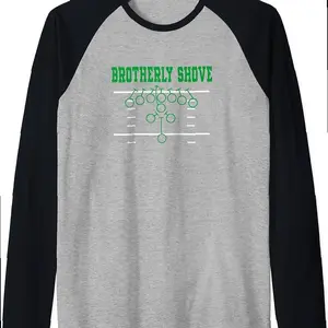 Brotherly Shove Shirt, Classic Mens Womens Kids Raglan Baseball Tee