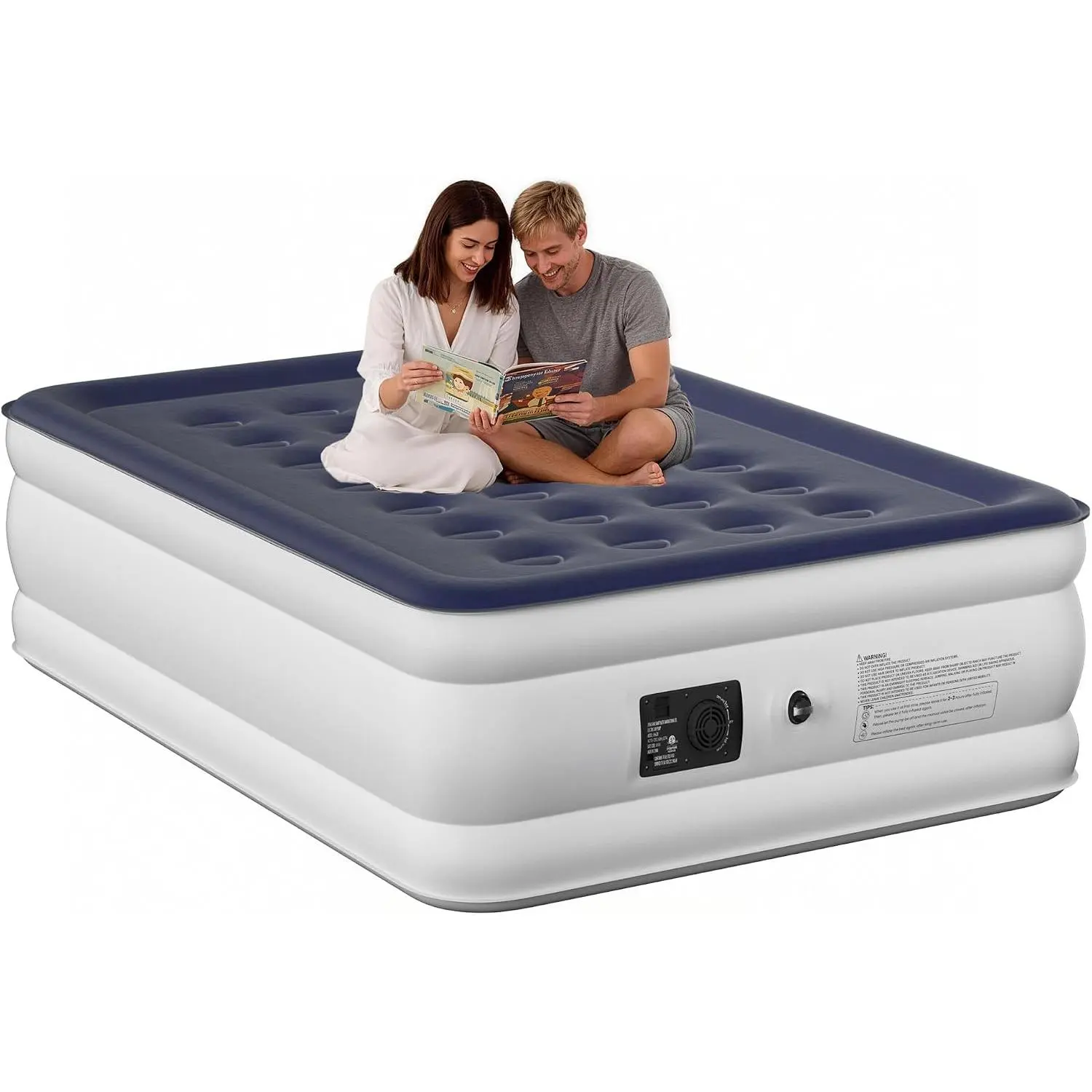【Summer Turn Up】Full Air Mattress with Built-in Pump, 18 Inch Raised Inflatable Air Mattress, 600 lbs Max Honeycomb Comfortable Air Bed with Storage Bag, for Camping, Home and Guest Use,back to school,dorm essentials,home decor,home essentials