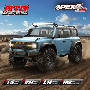 RTR Apex4 1:16 Scale Full-Size Model Crawler Car Remote Control 4WD Independent Suspension Cruise Control 2.4GHz Dual-Battery Electric Crawler Gift