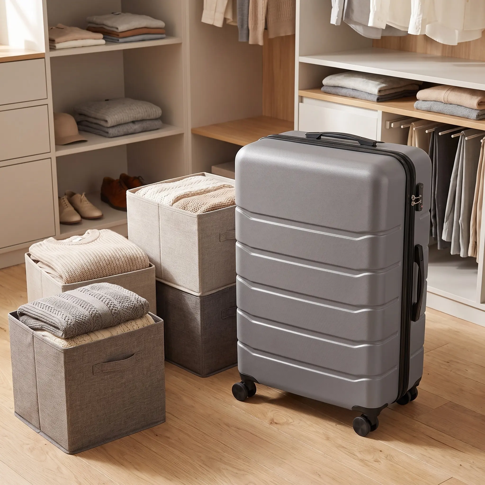 Hardside Luggage with Spinner Wheels and TSA Lock, Available in 20/24/28 Inch
