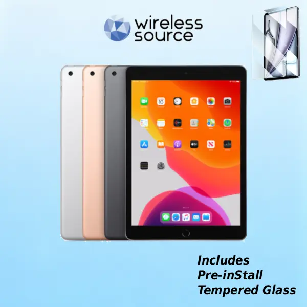 Refurbished iPad 7th Gen (WiFi)-Excellent Condition with Tempered Glass Screen Protector & 1 Year Warranty