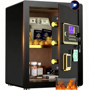 ACTIGER 3.2 Digital Safe for Home Smart Alarm LED Light Digital Keypad Lock Adjustable Shelf Secure Storage for Valuables Fireproof Waterproof Safe Bag Indoor Security Heavy Duty Safety