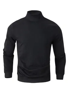 Men's Casual High Neck Sport Knit Sweater, Soft Skin-Friendly Fabric, Geometric Pattern Textured Design, Long Sleeve Pullover, Fall & Winter