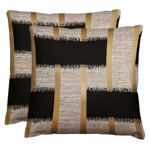JIT 2PCS  This black-gold-silver pillowcase is luxury in decor! Worn texture + metallic colors, perfect for high-end living rooms